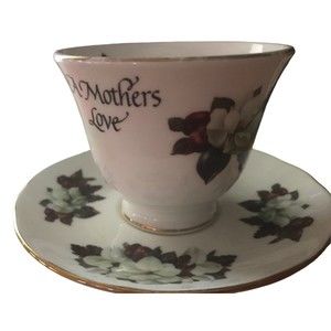 Carpentree Fine Bone English China Tea Cup and Saucer A Mother's Love and Floral